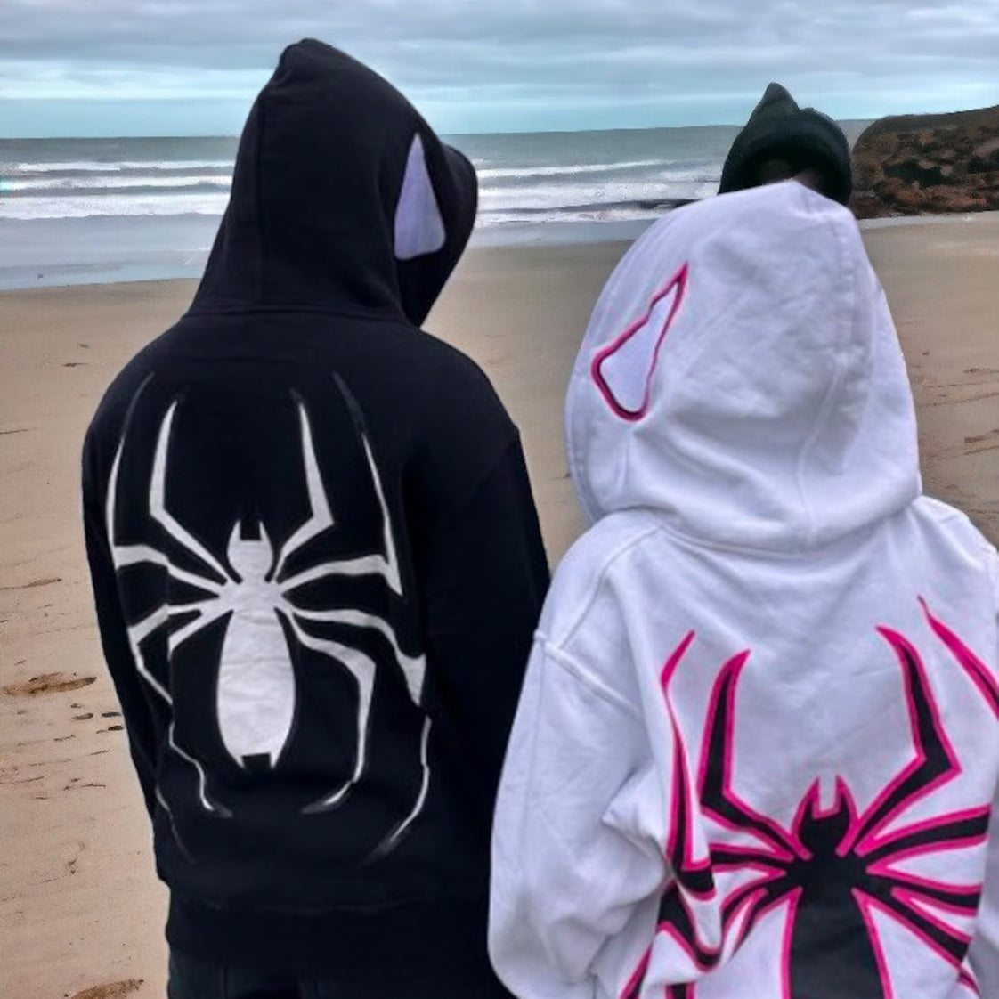 Y2k Spider Oversized Zip Up Hoodie