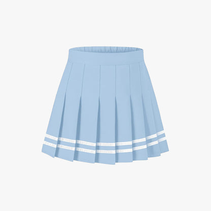 Sky Blue Pleated Mini Skirt