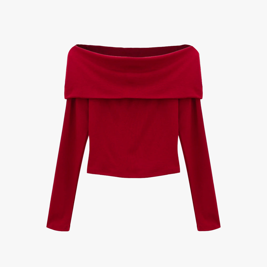 Spicy Cherry Off Shoulder Knit Top