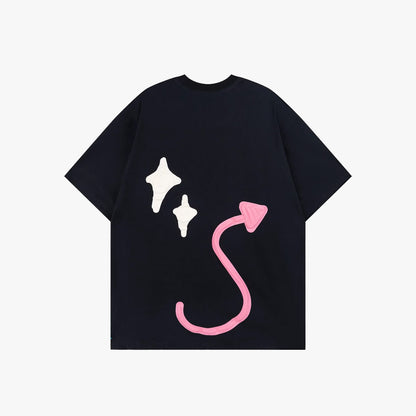 Streetwear Unisex Oversized Devil Horn T-Shirt
