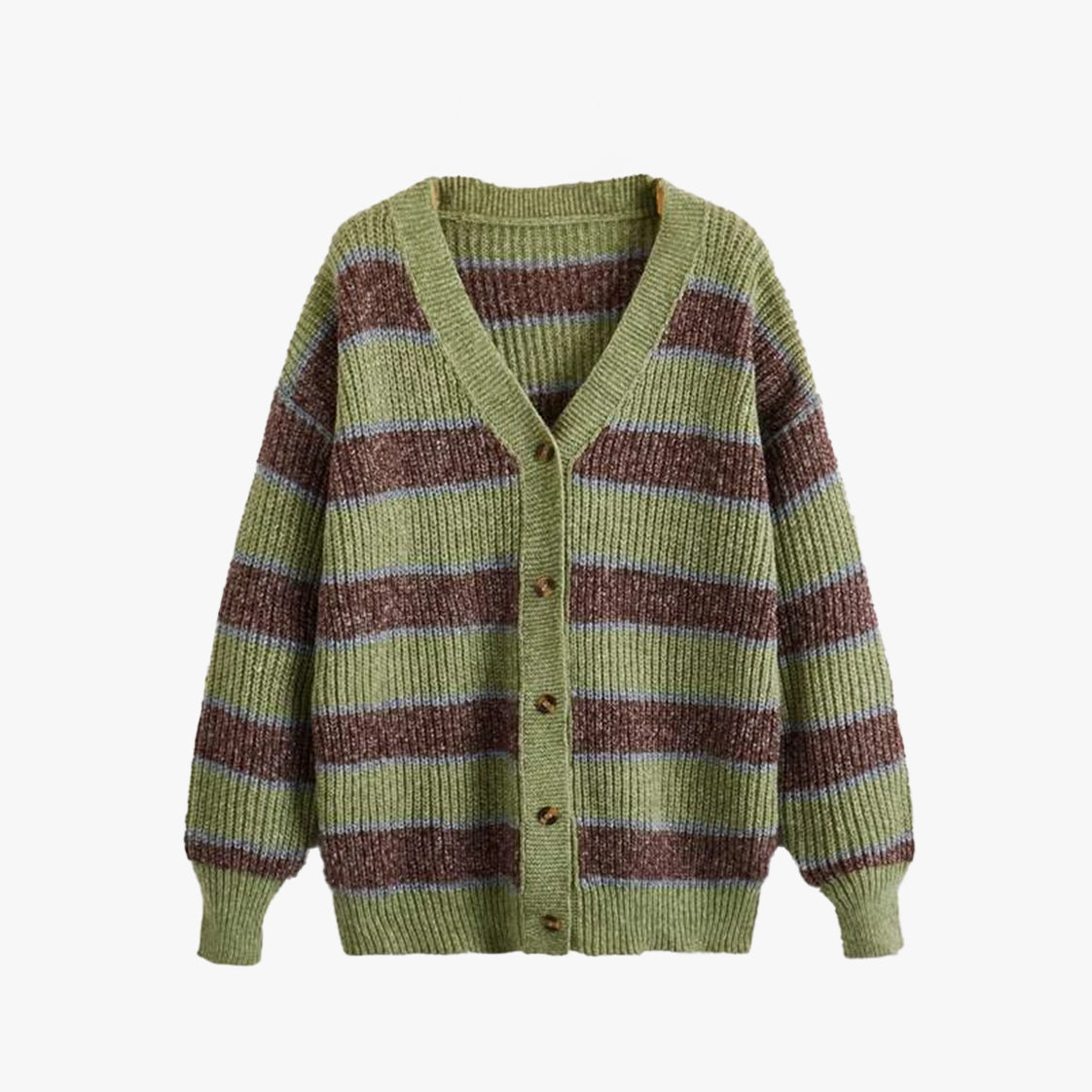 Rain & Leaves Striped Knitted Cardigan