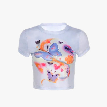 Tie Dye Butterfly Print Baby Tee