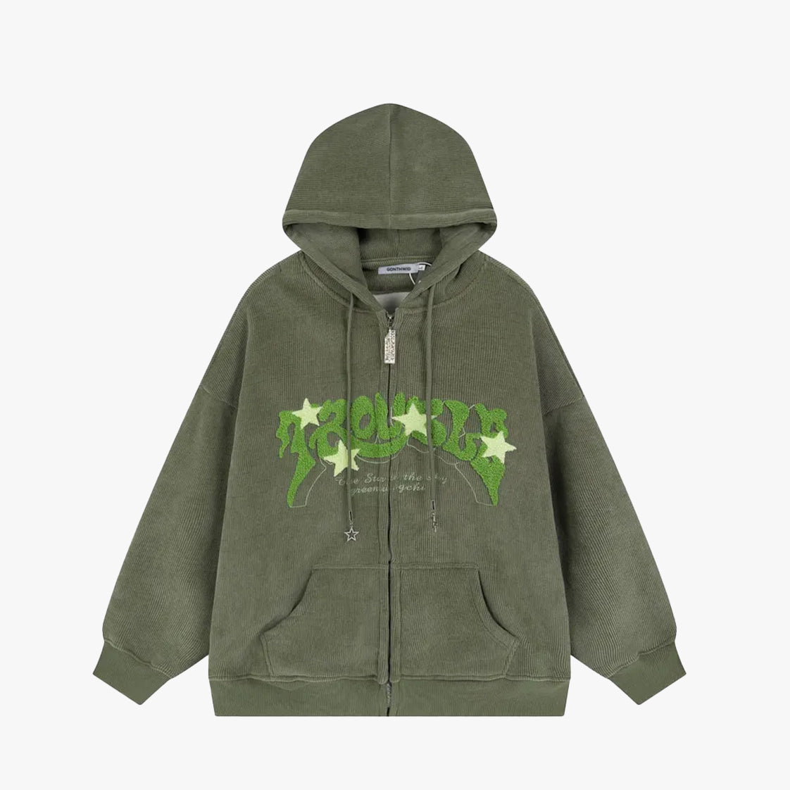 Y2K Trouble Embroidery Oversized Hoodie
