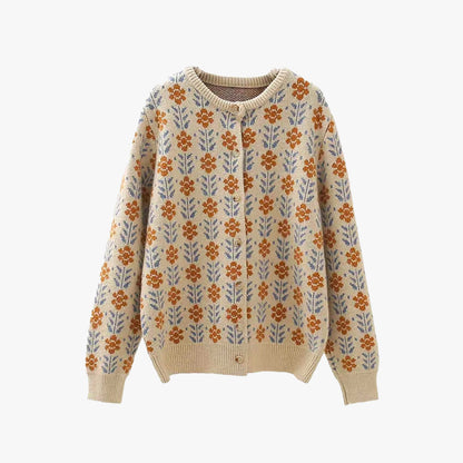 Vintage Flowers Wool Cardigan