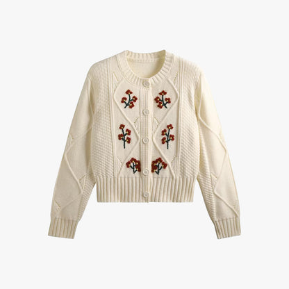 Vintage Floral Knitted Cardigan