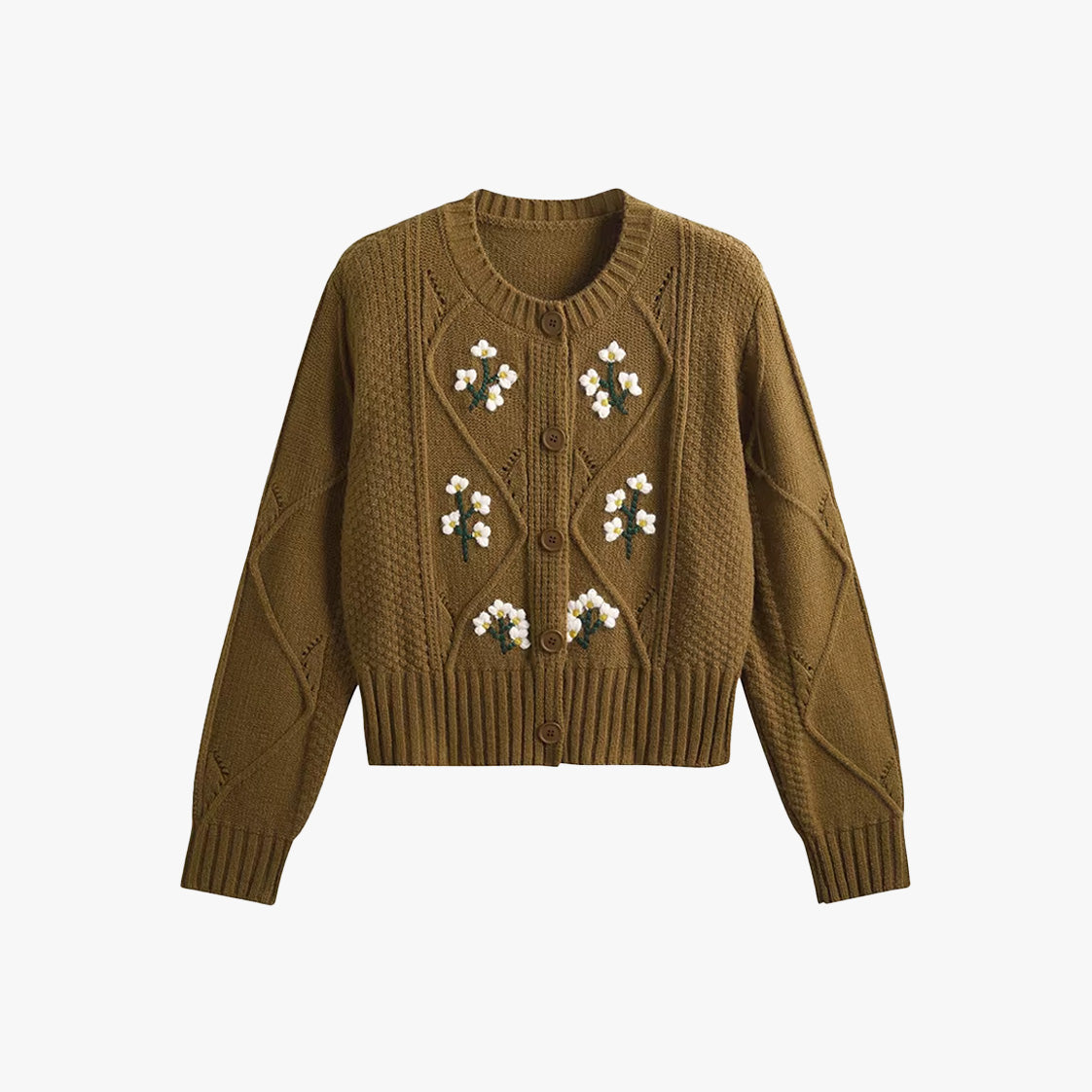 Vintage Floral Knitted Cardigan