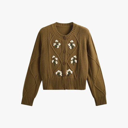 Vintage Floral Knitted Cardigan