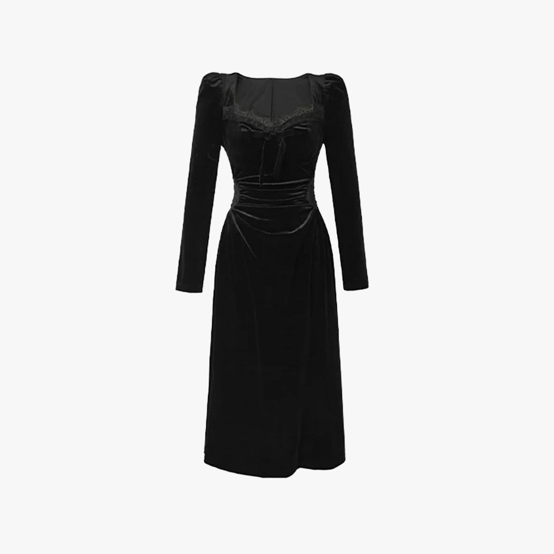 Gothika Black Velvet Long Sleeve Dress