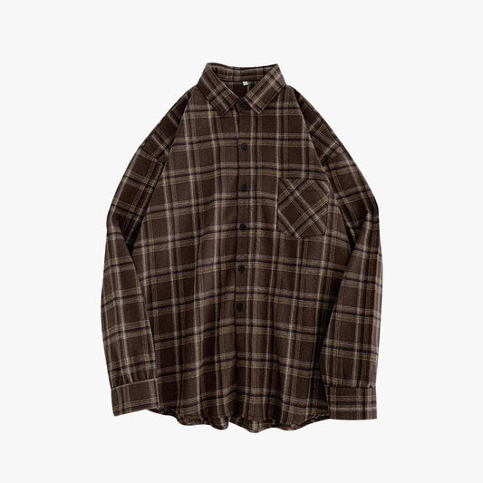 Grunge Oversized Plaid Shirt