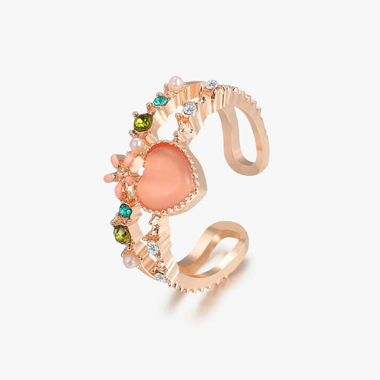 Whimsical Peach Rose Gold Ring