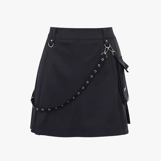 Black Punk Gothic High Waist Skirt