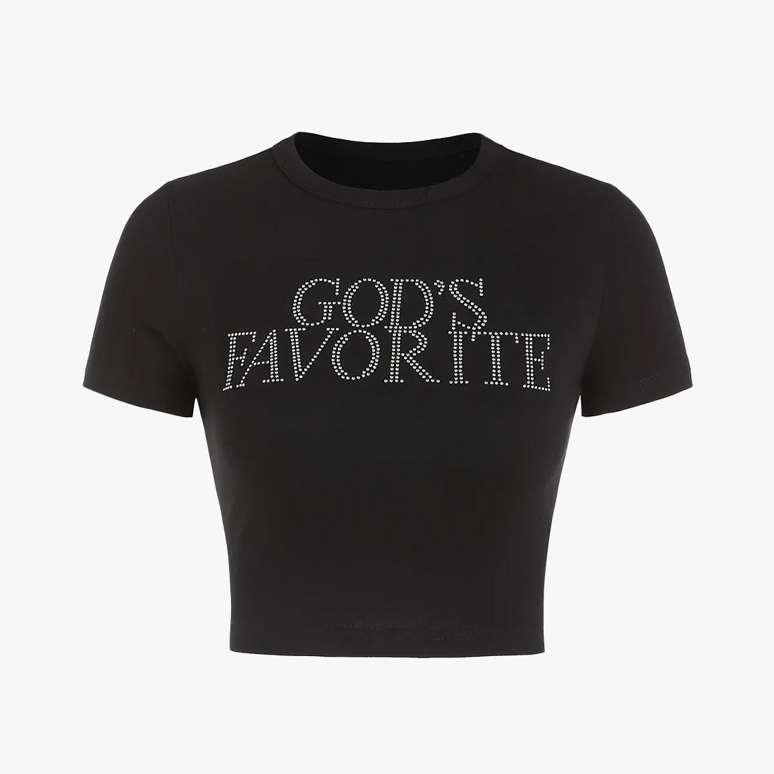 Y2k God's Favorite Rhinestones Baby Tee