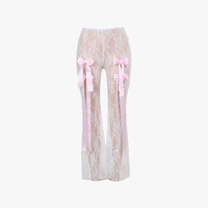 Dollette High Waisted Lace Bow Pants