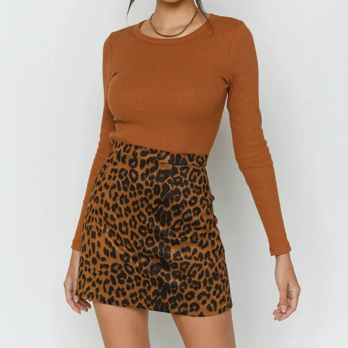Office Siren Leopard Mini Skirt